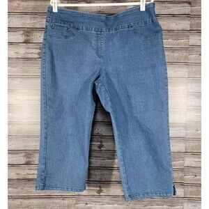 Womens Pull On Capri Denim Jeans Ruby Road  Size 12 Petite